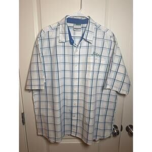 VTG Southpole Men's XXL Plaid Shirt Blue White Short Sleeve Y2K 90s Hip Hop
